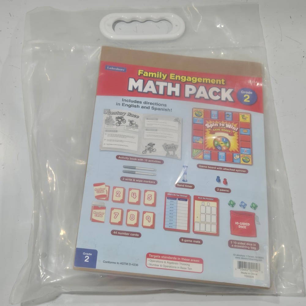 Lakeshore Family Engagement Math Pack Grade 2 Educational Learning Game LC614